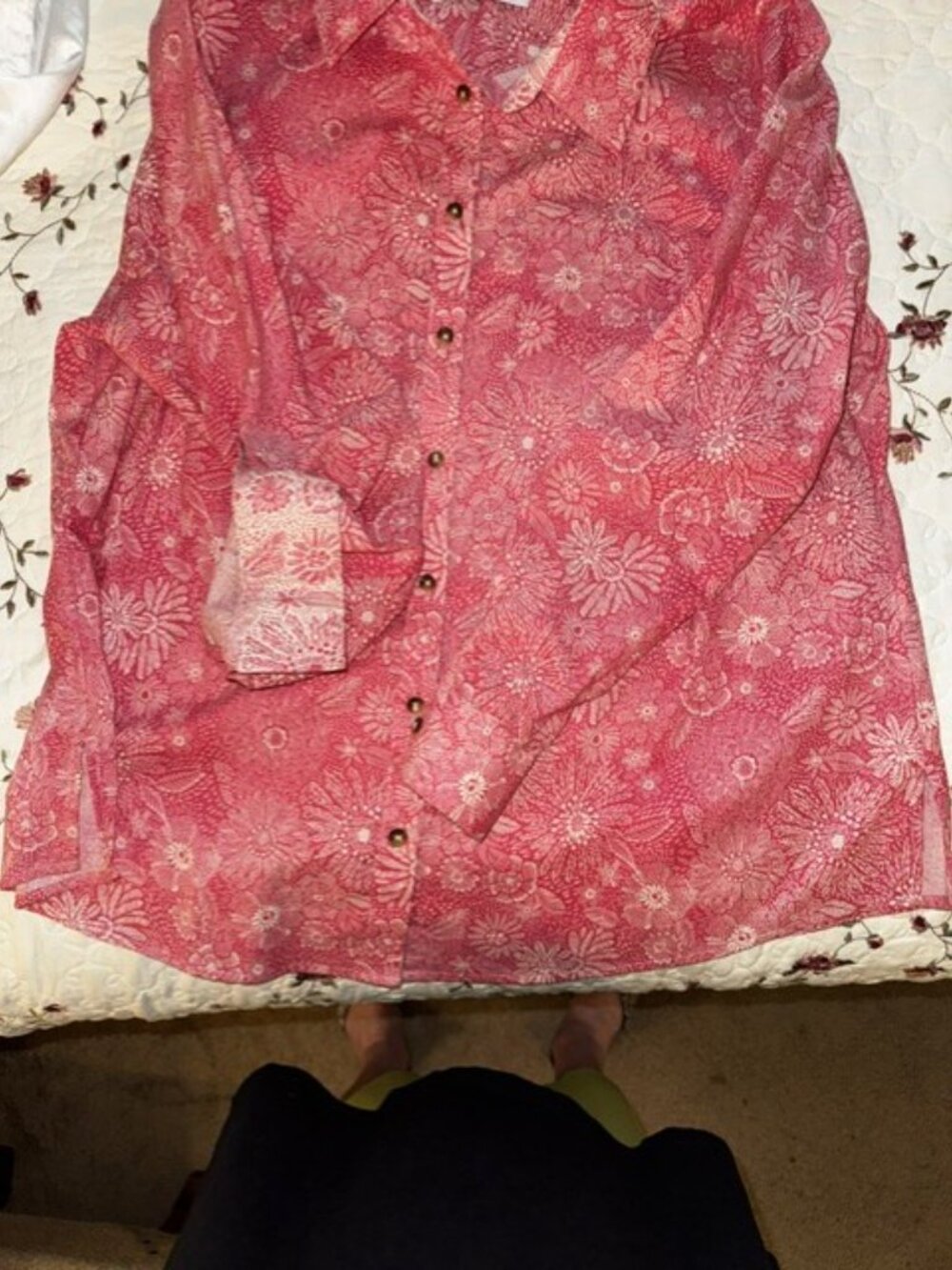 FOXCROFT Orange Floral Print Blouse (Size 18W) - Picture 5 of 7